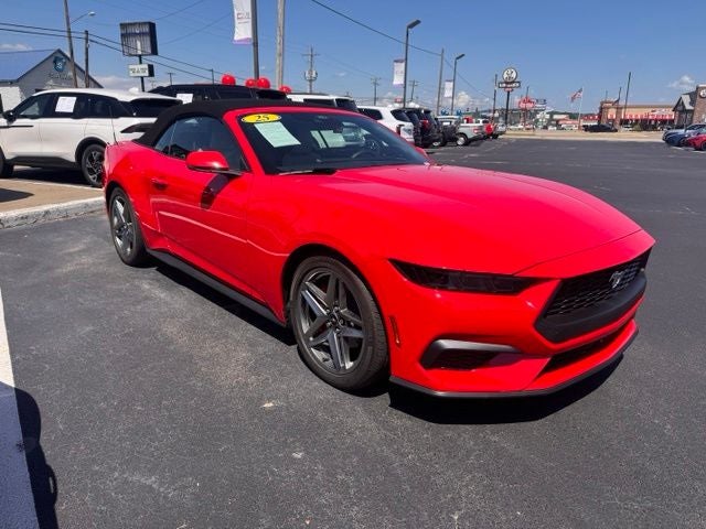 2025 Ford Mustang EcoBoost Premium in Race Red — front three-quarter view