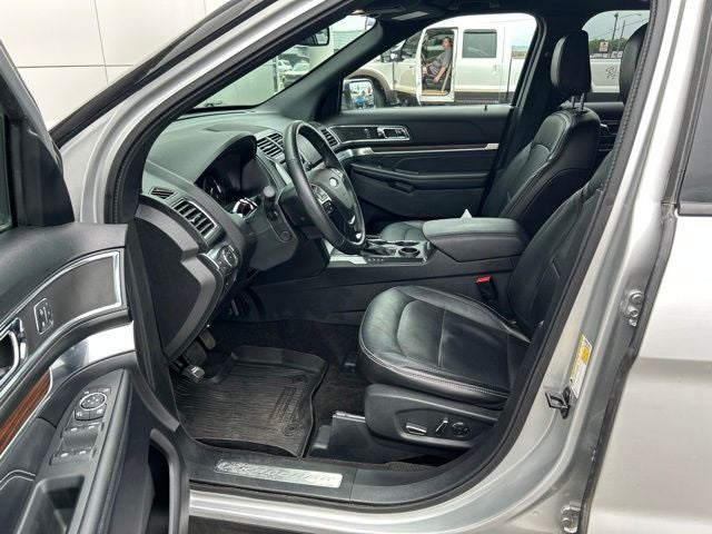 2018 Ford Explorer Limited in Ingot Silver — front three-quarter view