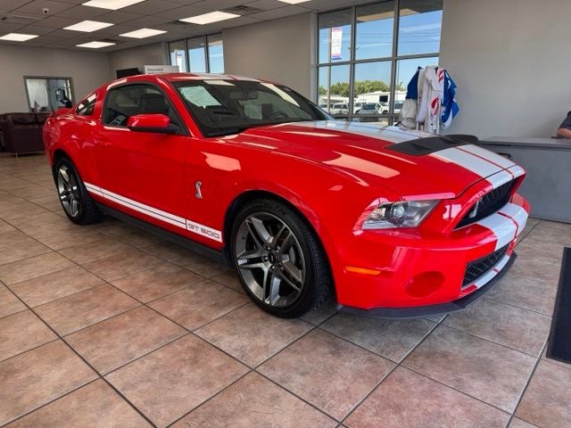 2012 Ford Mustang Shelby GT500 in Race Red — front three-quarter view