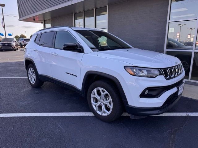 2024 Jeep Compass Latitude in Bright White Clearcoat — front three-quarter view
