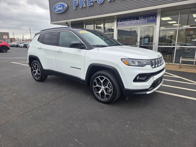 2024 Jeep Compass Limited in Bright White Clearcoat — front three-quarter view