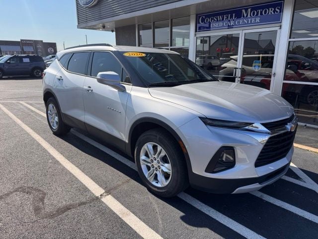 2020 Chevrolet Blazer LT in Silver Ice Metallic — front three-quarter view