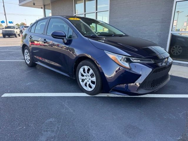 2022 Toyota Corolla LE in Blueprint — front three-quarter view
