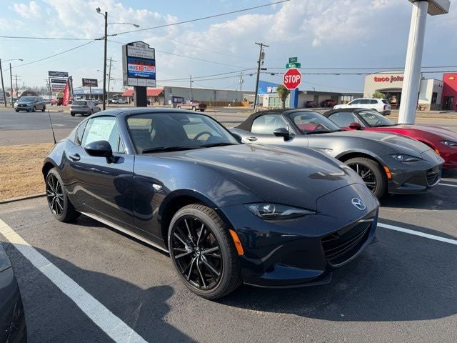2025 Mazda Mazda MX-5 Miata RF Grand Touring in Deep Crystal Blue Mica — front three-quarter view